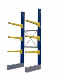 Single Sided BCR100 series Cantilever Racking - Height 3952mm: click to enlarge