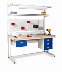 Heavy Duty Workbench Drawers & Cupboards: click to enlarge
