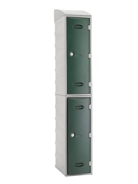 Plastic Lockers with Green Doors: click to enlarge