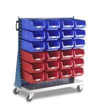 Topstore - Single Sided Louvred Panel Trolley TC Bin Kits: click to enlarge
