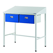 Team Leader Workstations with Two Single Drawers: click to enlarge