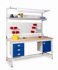 Square Tube Workbenches - Solid Beech Worktop : click to enlarge