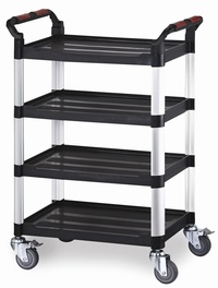Utility Tray Trolleys - 4 Shelf: click to enlarge