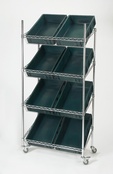 Chrome Sloping Shelf Container Trolley