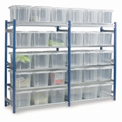 Toprax 1500mm Shelving c/w 24Ltr.Containers